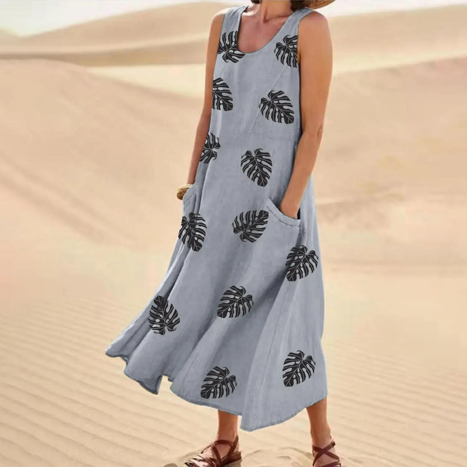 Floral Pattern Long Skirt with Shoulder Strap and 3D Design