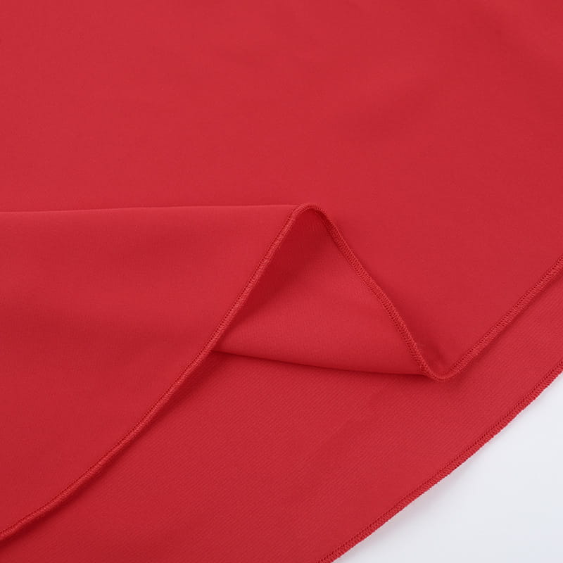 Falda corta sin espalda de cintura alta roja con tirantes poliéster s m l