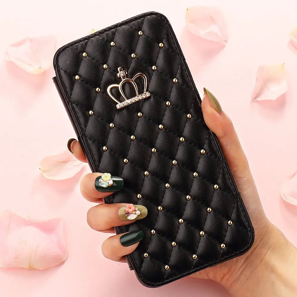 Crown Card Leather Case for Samsung Phone Case