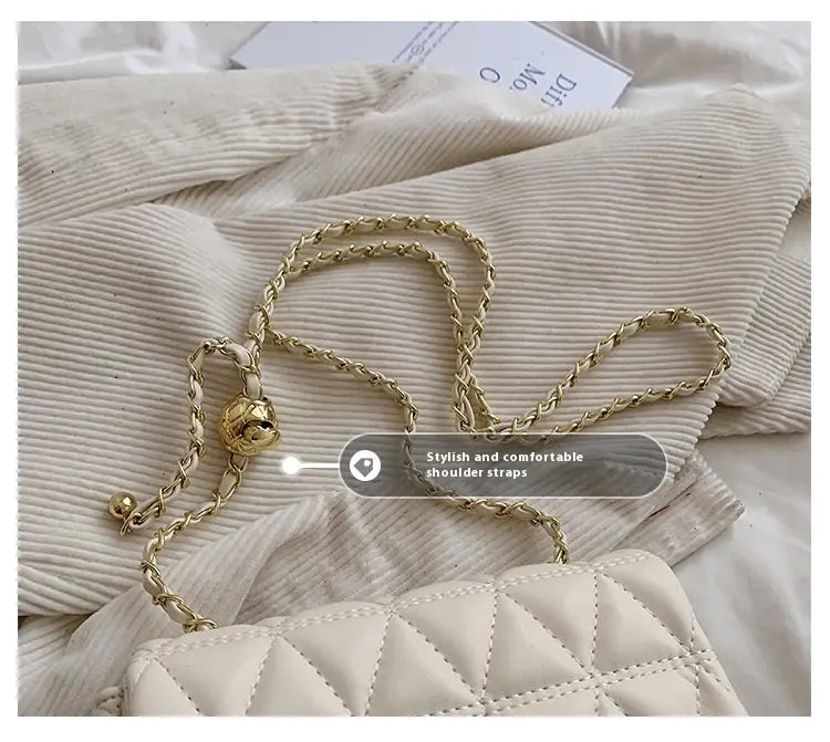Diamond Pattern Chain Crossbody Bag for Daily