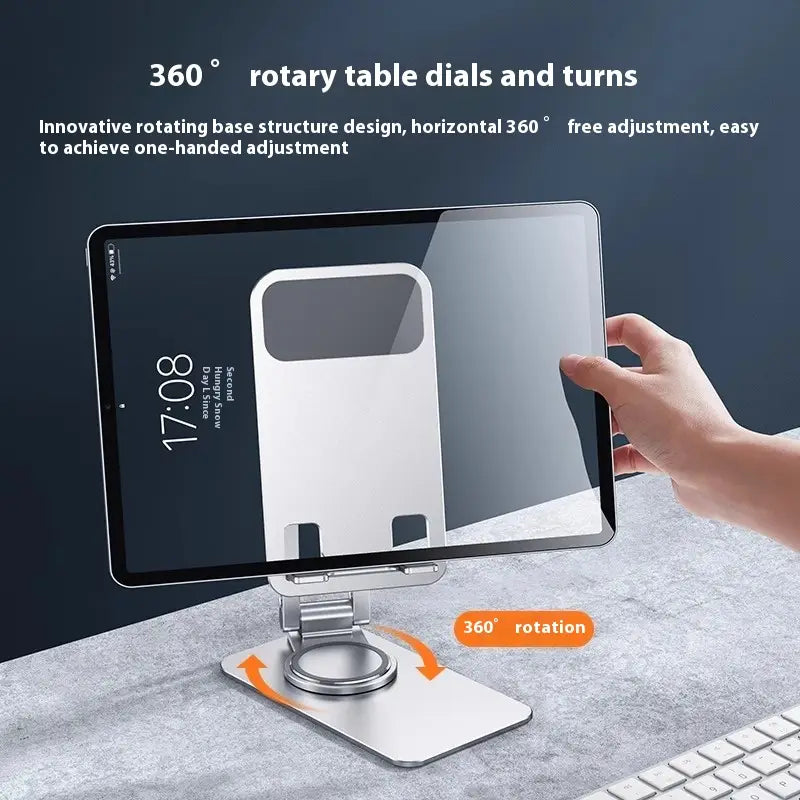 Metal Rotating Mobile Phone Stand with Aluminum Alloy Foldable Design