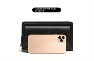 Men’s Business Clutch with Double Zipper Large Capacity in United States