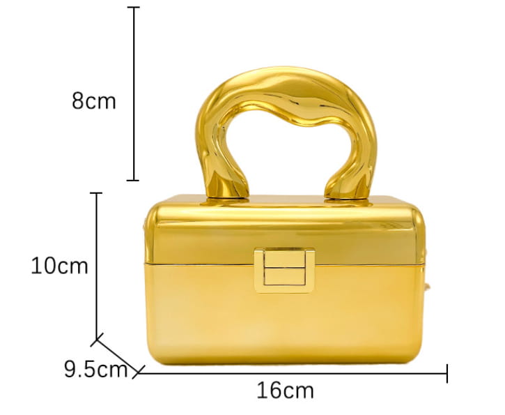 Fashion Shiny Surface Crossbody Bag in Gold and Silver Acrylic