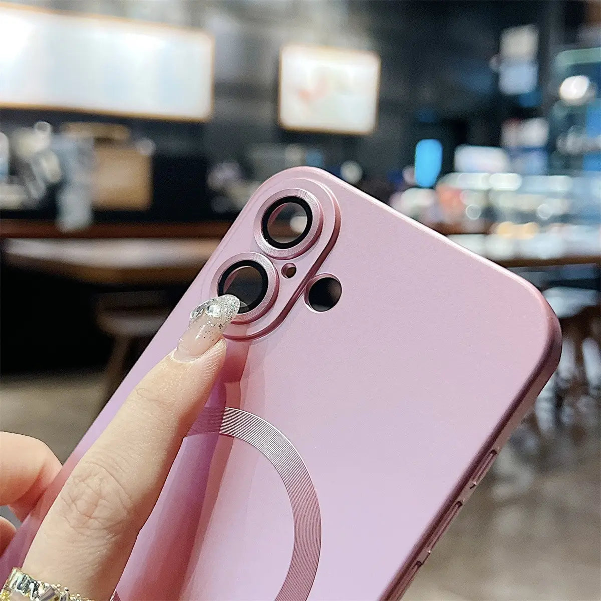 Metallic Paint Magnetic Phone Case for iPhone Non-Apple Brand Compatible