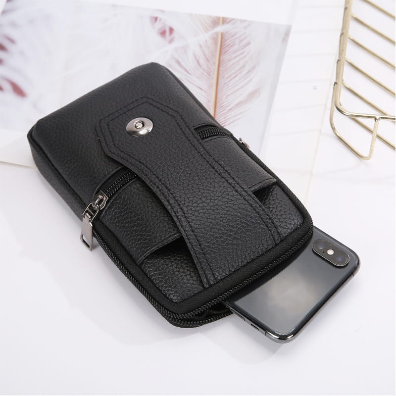 PU Leather Phone Bag with Zipper Buckle for Men in United States
