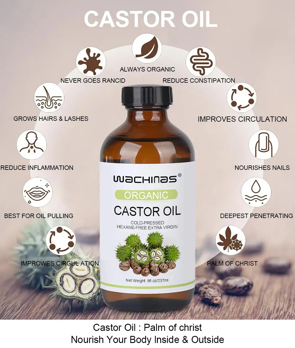 Hydratant cosmétique à l'huile de ricin 237 ml pour les soins de la peau et des cheveux