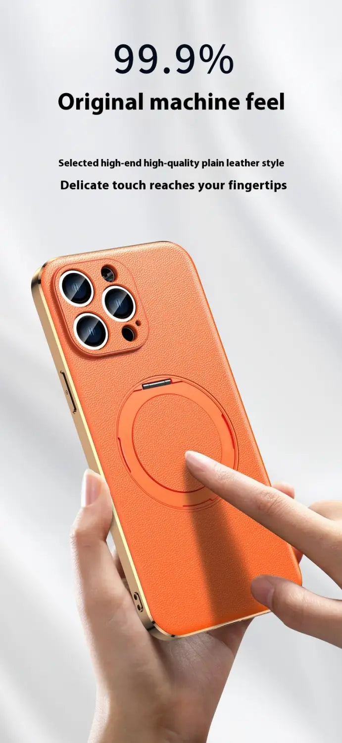 Plain Napa Texture Magnetic Rotating Phone Bracket for Cases in Multiple Colors