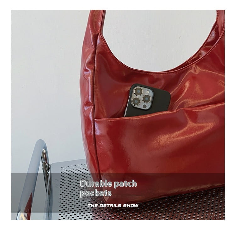 Simple commute underarm shoulder bag with polyester lining in multiple colors