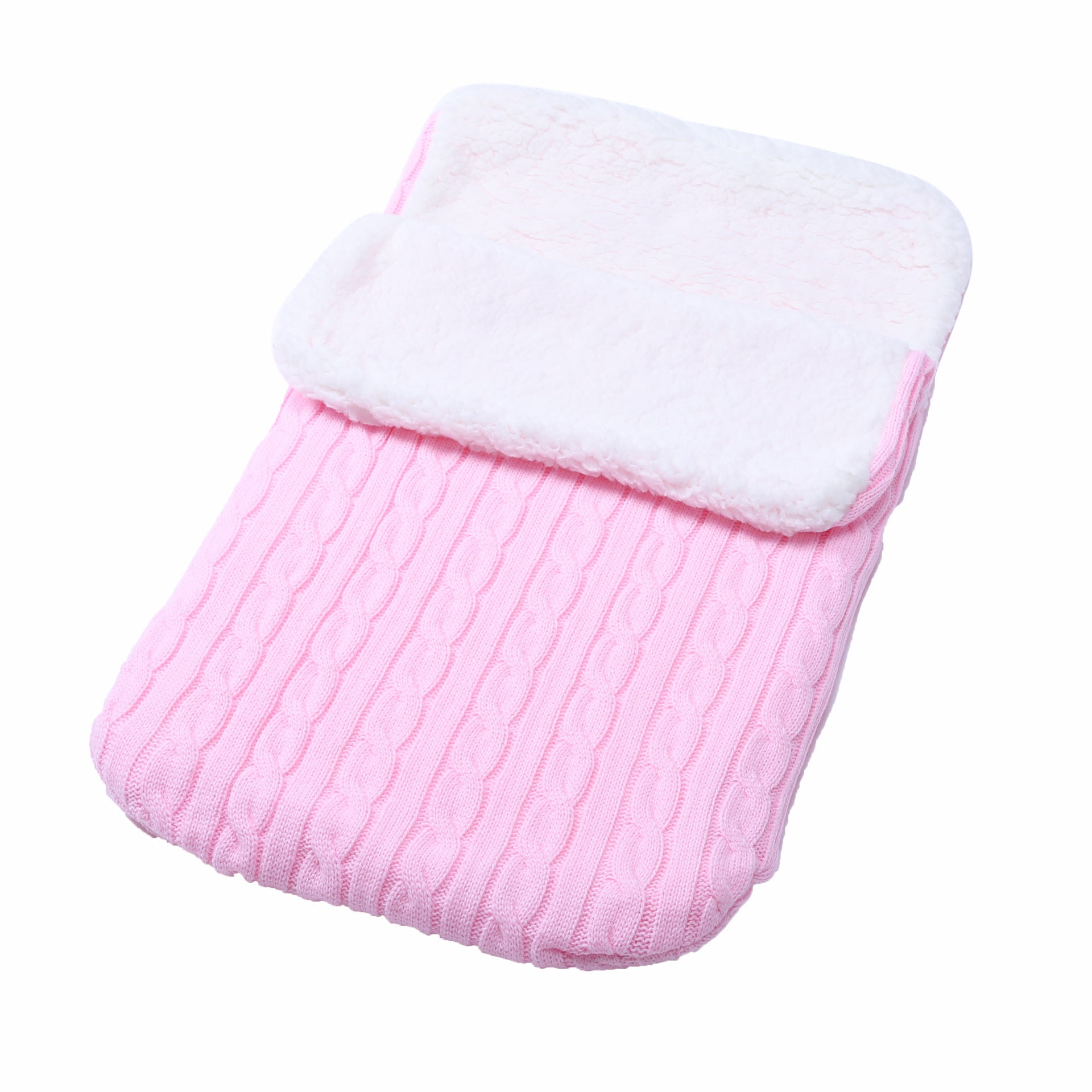 Baby Fleece-lined Sleeping Thickened Knitting Warm Sleeping Wool Stroller Sleeping Bag - Cozy Baby Sleeping Bag