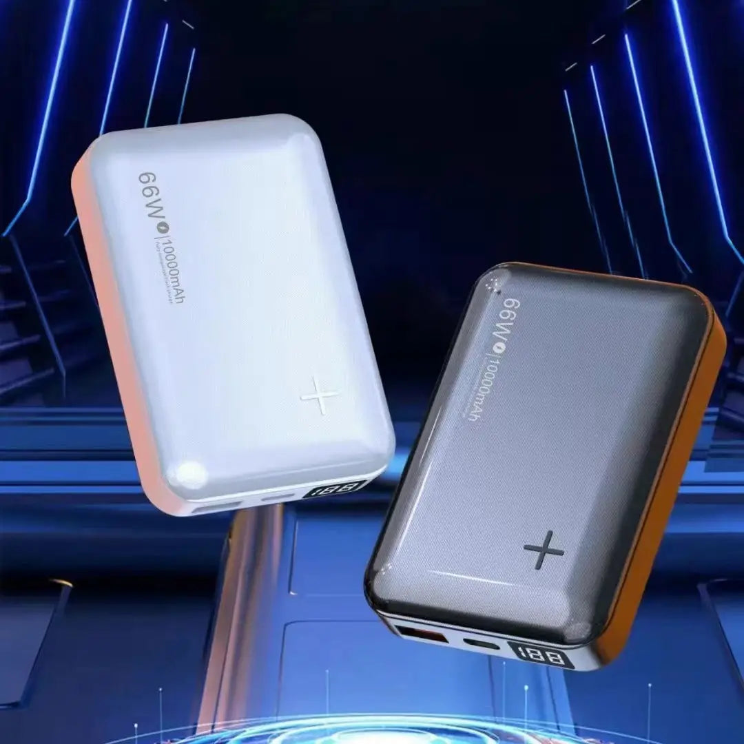 Universal Power Bank in White and Black with Fast Charging Support for United States