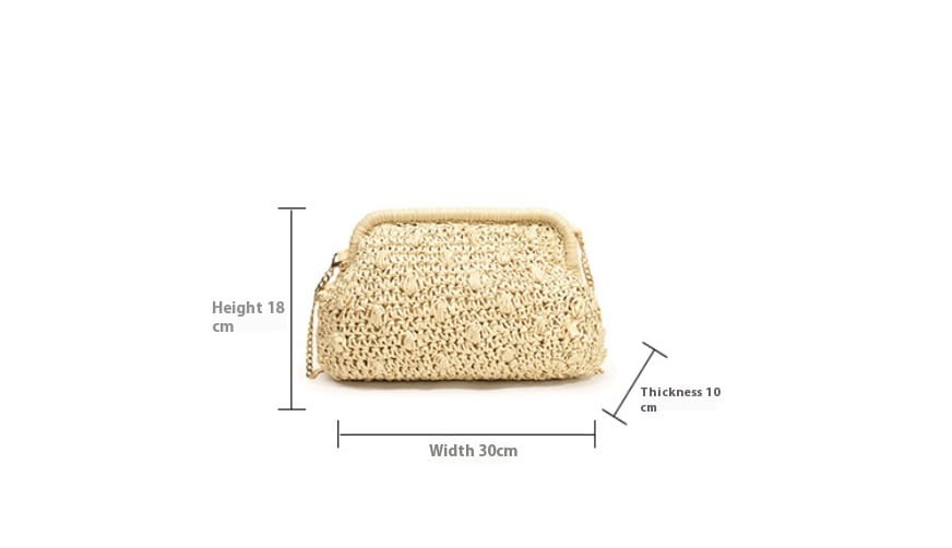 Bolsa de tecido macio branca de cáqui com zíper interno e alça de ombro único