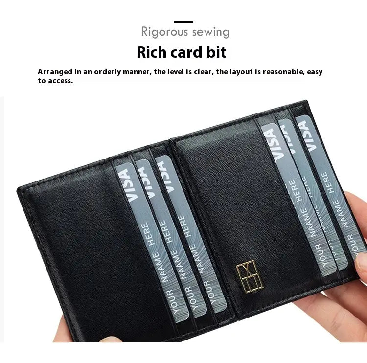 Genuine Leather Wallet for Men in Black Anti-Theft Card Holder Made United States
