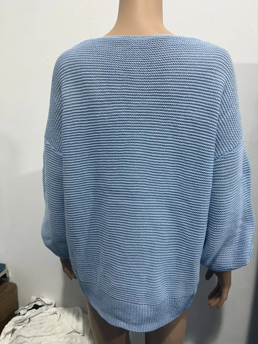 Hädas akrüül pulloveri kampsun lahtise kellukese varruka Crewneck Women’s Top