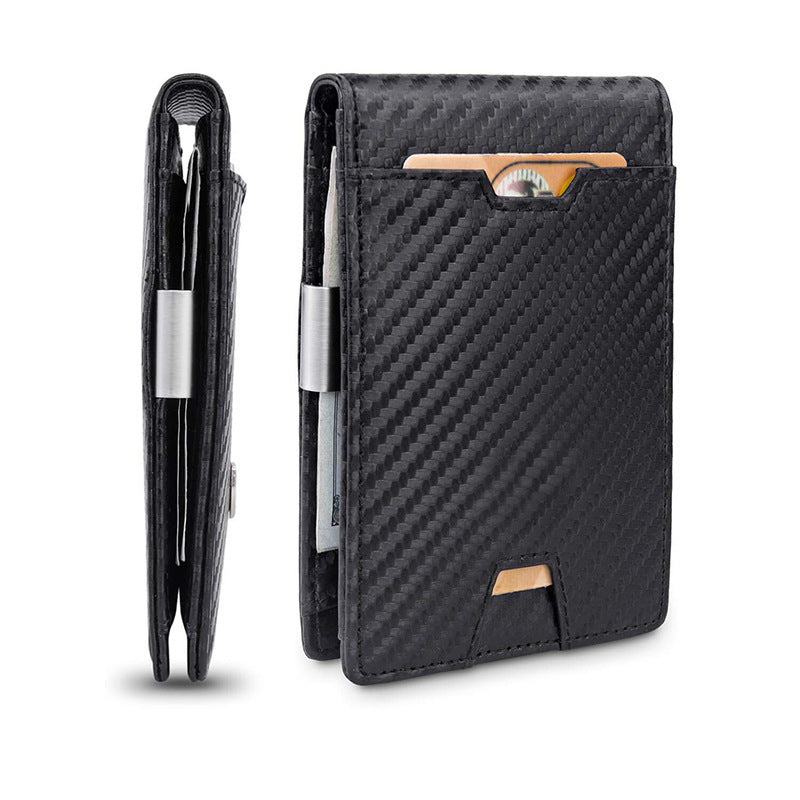 Men’s Genuine Leather Carbon Fiber Wallet With Multiple Card Slots - Wallets of Steel Meet Carbon Fiber Style and Class