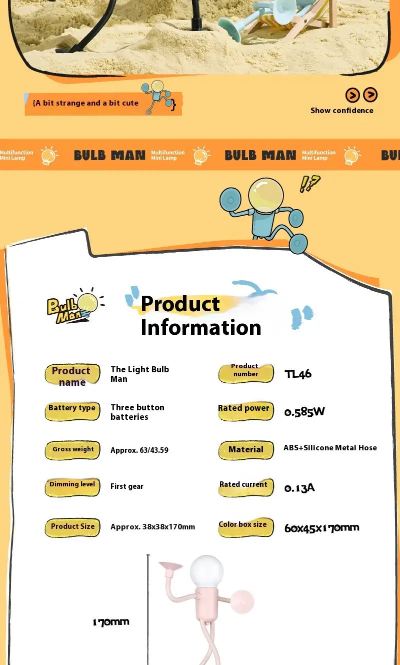 Mini Vacuum Adsorption Night Light with Button Battery Table Decoration