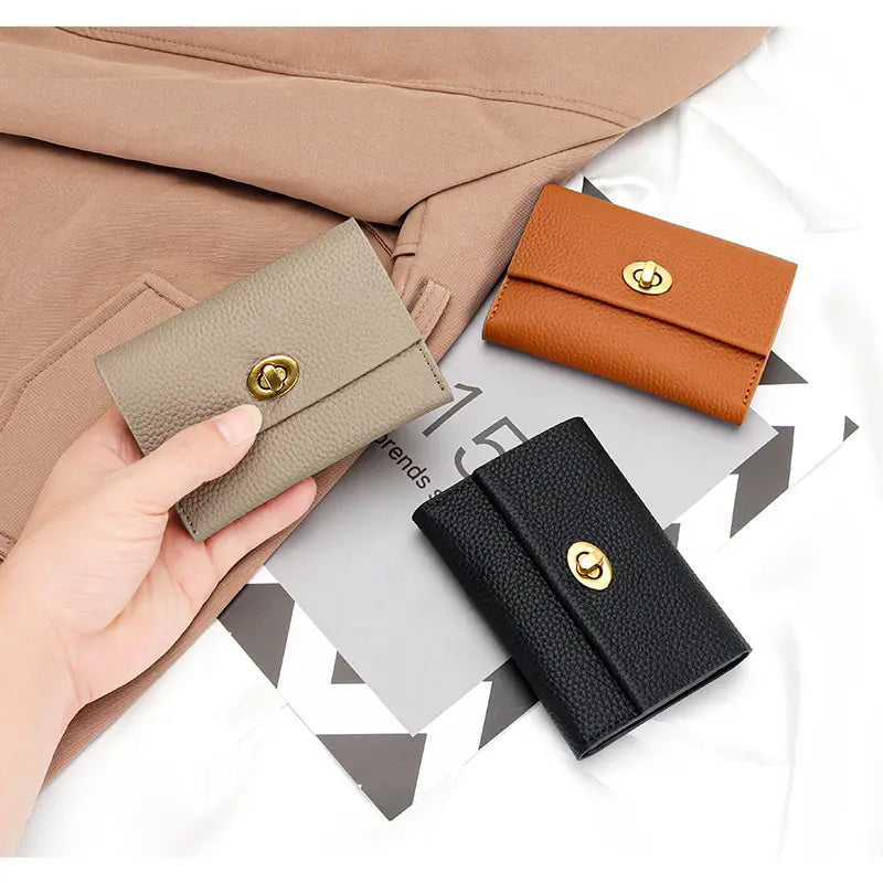 Leather Card Wallet in Multiple Colors for United States and CHF Buyers