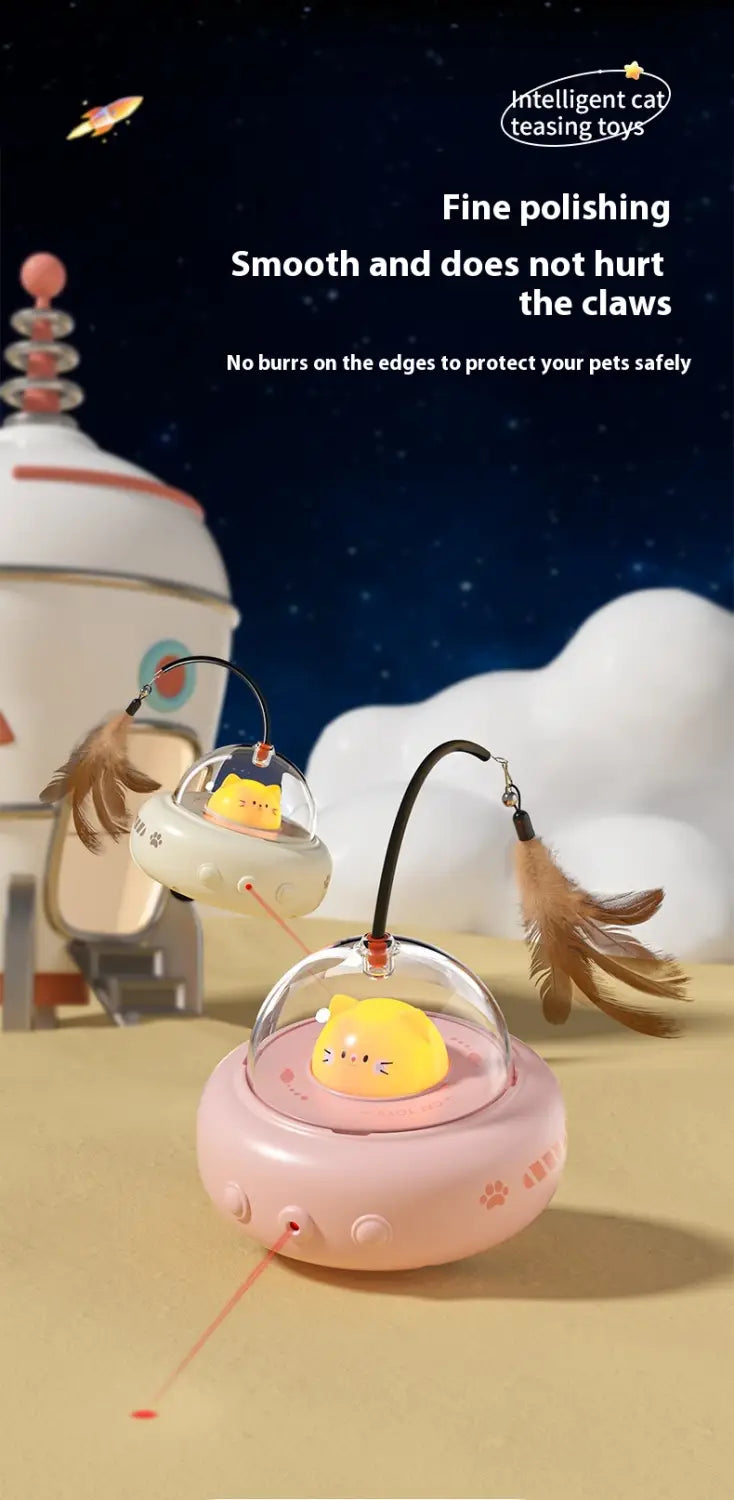 Smart Teaser Cat Toy Electric UFO Stick with Bell Training Haustier Spielzeug Austauschbarer Feather Interaktive Lieferungen Haustiere