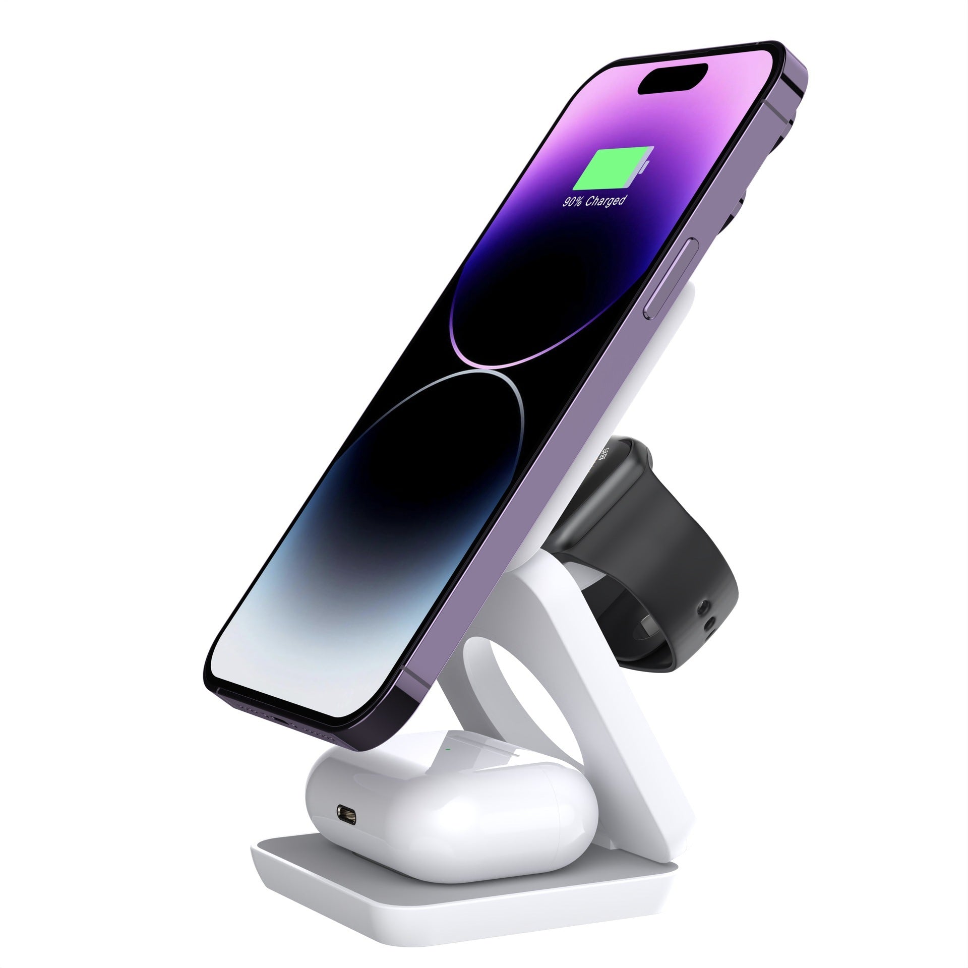 Folding Three-in-one Wireless Charger Portable Magnetic Suction - Folding Wireless Charger for Power-Hungry Minimalists