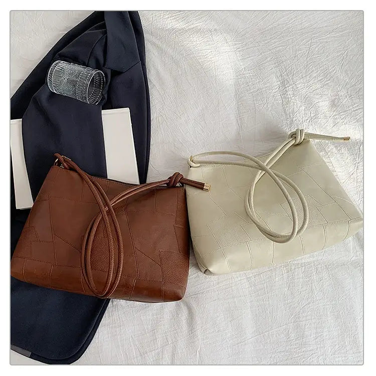 Borsa per valigia in pelle PU con una borsetta per spalla da viaggio tascabile con cerniera