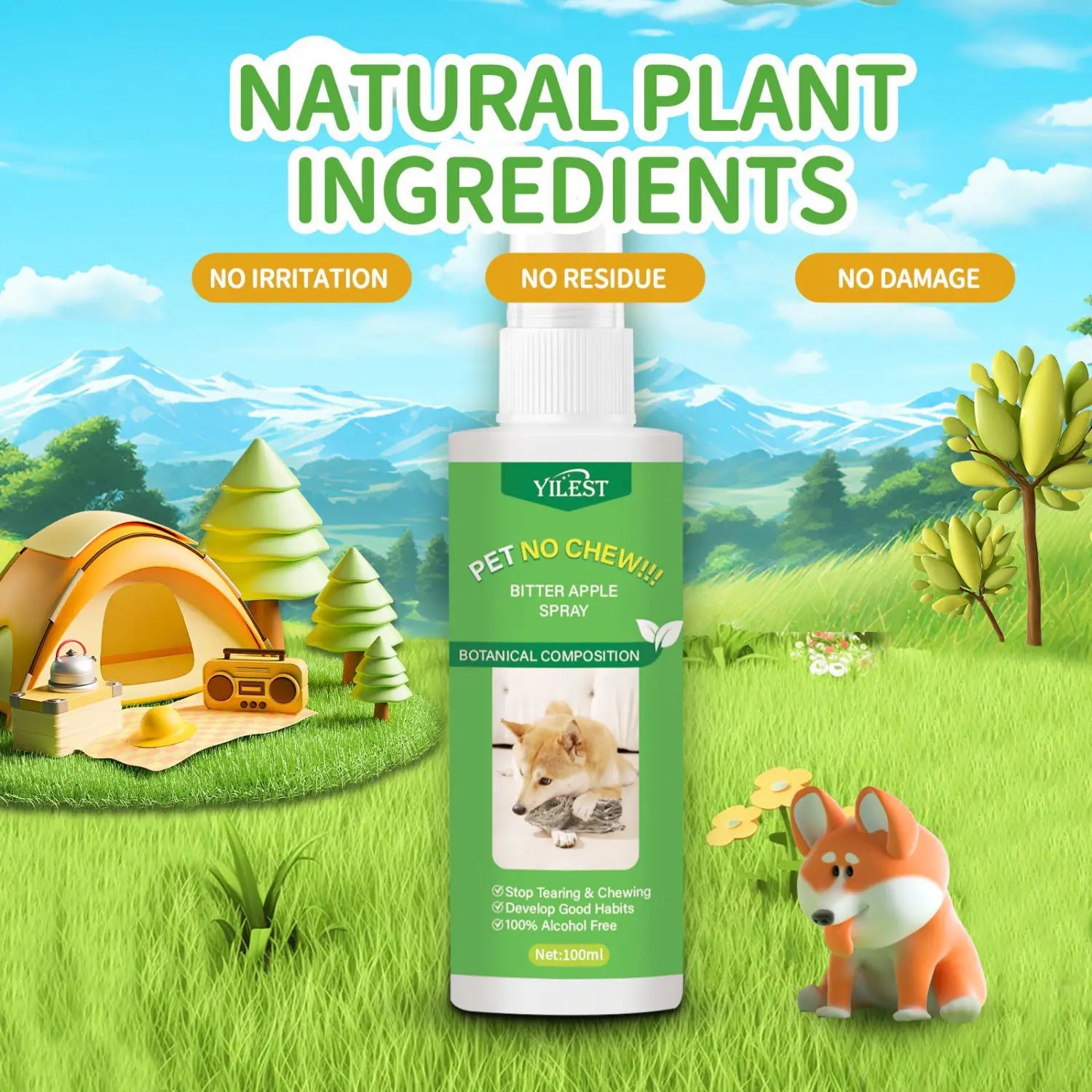 Koirasuihku 100 ml: n lemmikkien immuuni pureman jakkaran indusoija Hot Mark Training Solution