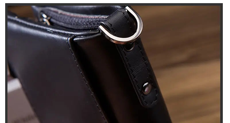 Leather Cortex Wallet with Double Zipper Buckle and Secure Internal Compartments