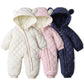 Ear Hooded Fleece-lined Thickening Outdoor Clothes Children’s Jumpsuit