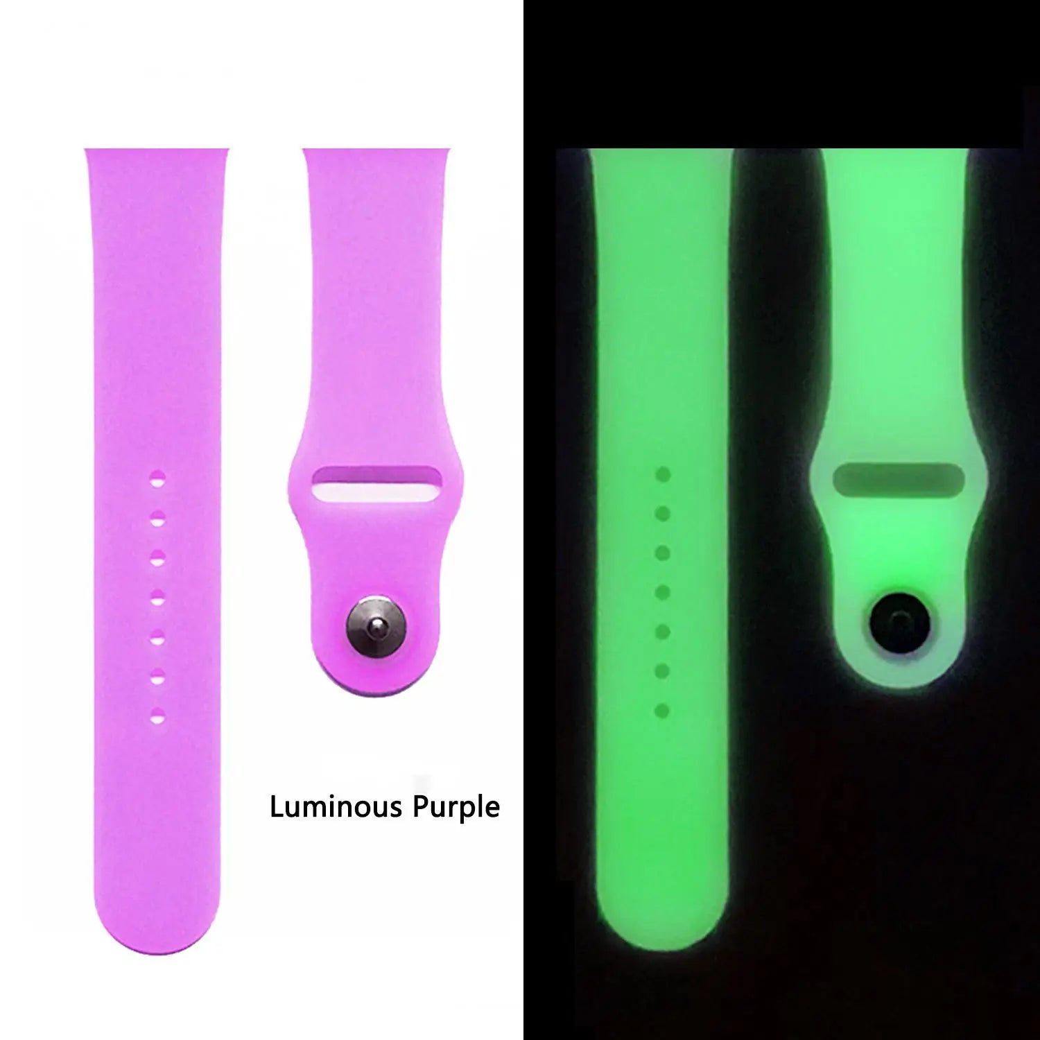 Silicone Fluorescent Strap Pure Color Luminous Design Durable Replacement Band