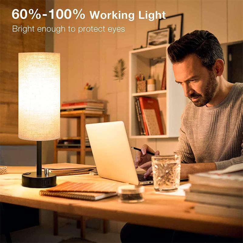 Fabric Table Lamp with Rotary Switch Electrodeless and Dimming Options - rotary switch electrodeless dimming fabric