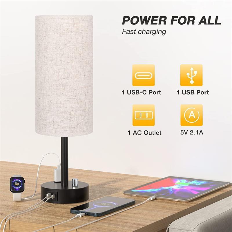 Fabric Table Lamp with Rotary Switch Electrodeless and Dimming Options - rotary switch electrodeless dimming fabric