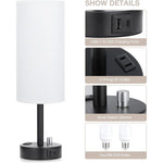 Fabric Table Lamp with Rotary Switch Electrodeless and Dimming Options - rotary switch electrodeless dimming fabric