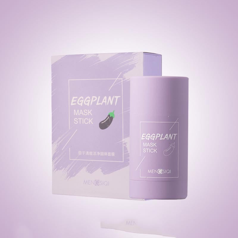 Face Blackhead Cream Eggplant Green Tea Cooling Deep Cleansing Clay Mask - Eggplant Green Tea Mask for Deep Cleansing