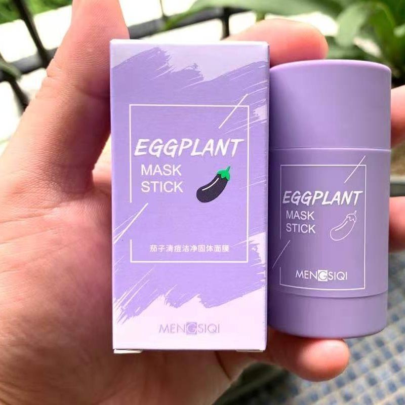 Face Blackhead Cream Eggplant Green Tea Cooling Deep Cleansing Clay Mask - Eggplant Green Tea Mask for Deep Cleansing