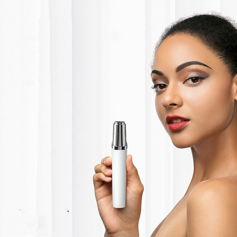 Portable Face Hair Trimmer for Women with Cleaning Brush and Pearlescent Finish - Female Fuzzy Emergencies face hair