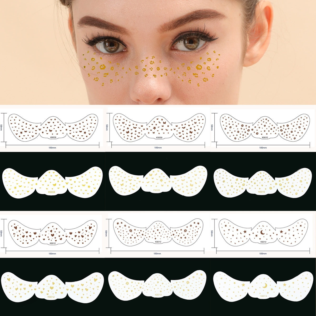 Facial Freckles Stickers Gilding Dots Tattoo Sticker for Craft and Decoration - a Flawless Freckle Look facial freckles