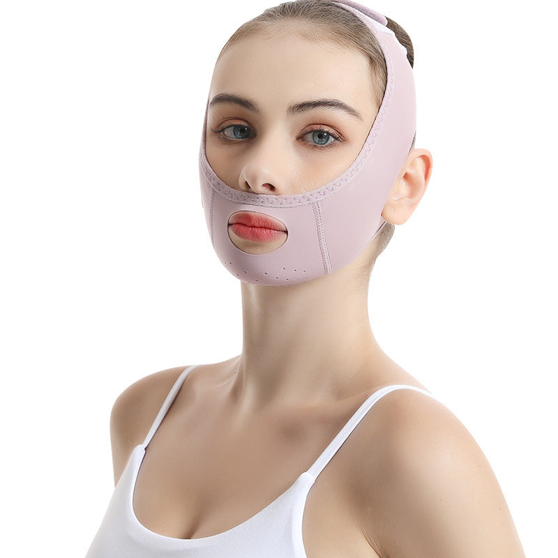 Green and Purple Double Chin Bandage for Facial Lifting Slimming - Lift Your Spirits with the Mask bandage double chin