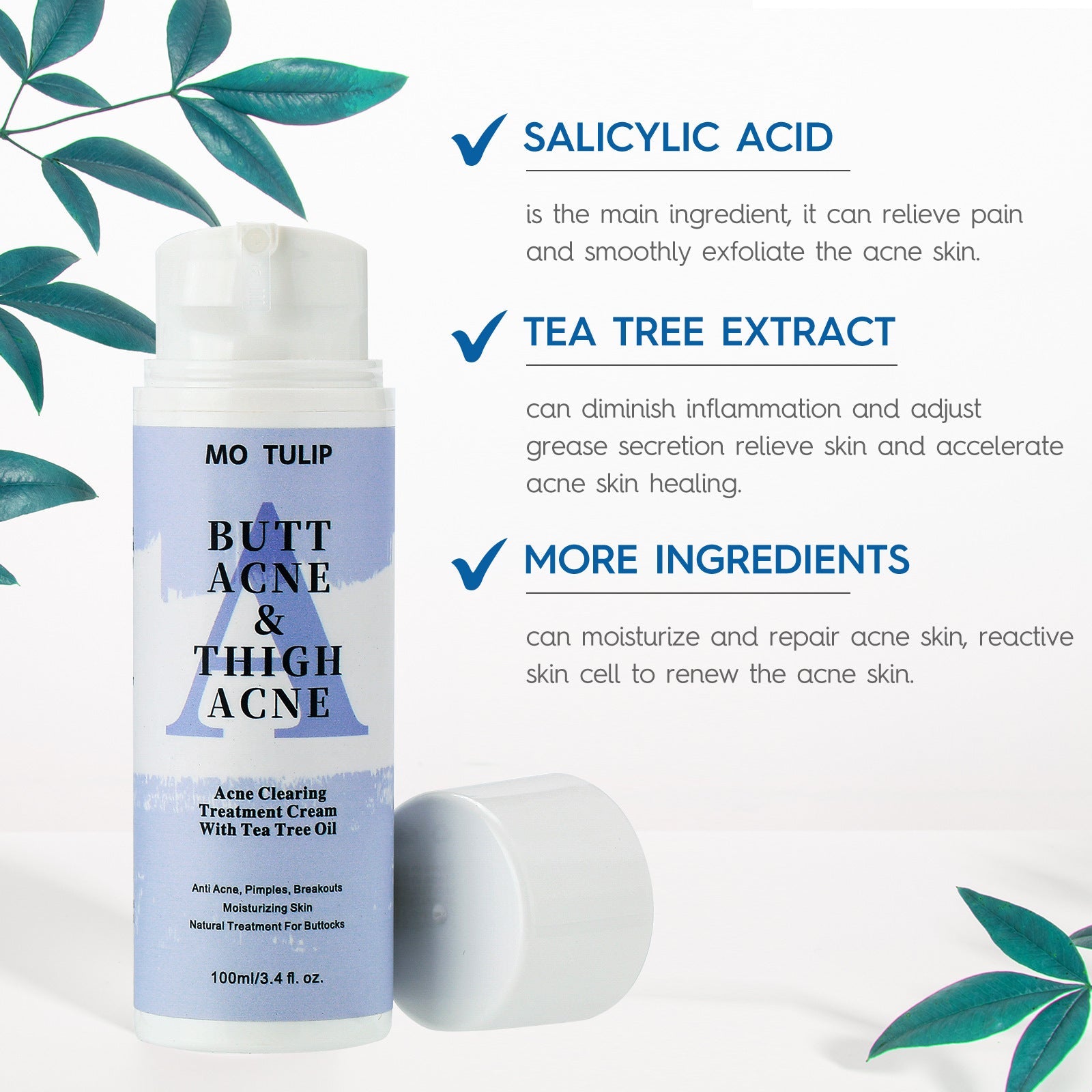Moisturizing Tea Tree Oil Cream for Acne Scars and Skin Care - Fade Lift Your Butt with Humor fade acne scars butt