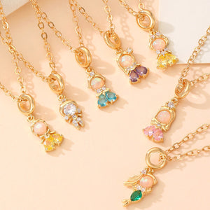 Fairy Princess Necklace Women’s Fashion Colorful Zircon - Fairy Princess Necklace for Women with Colorful Zircon