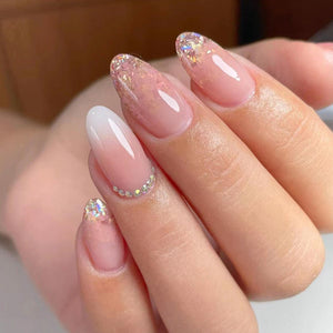 Fake Nail Gradient Glitter Set for Ladies European and American Style - Teleplus fake nail gradient glitter diamond