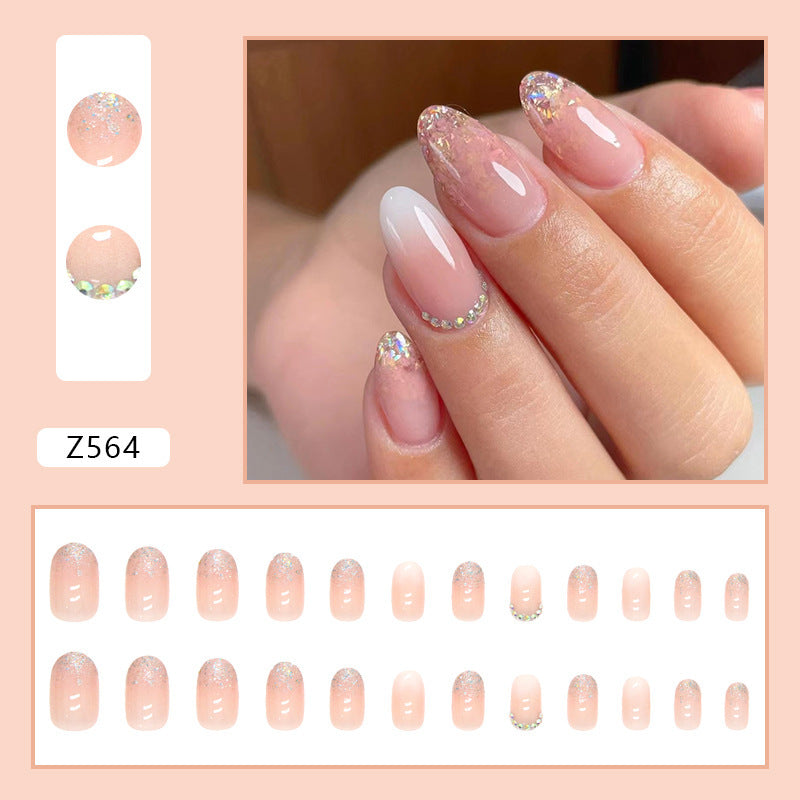 Fake Nail Gradient Glitter Set for Ladies European and American Style - Teleplus fake nail gradient glitter diamond