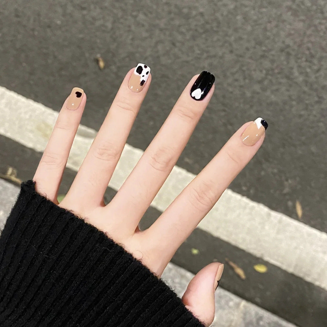 Fake Nail Tip Tulip Patch with Starry Sky and Butterfly Design for Ladies - nail tip tulip patch fake