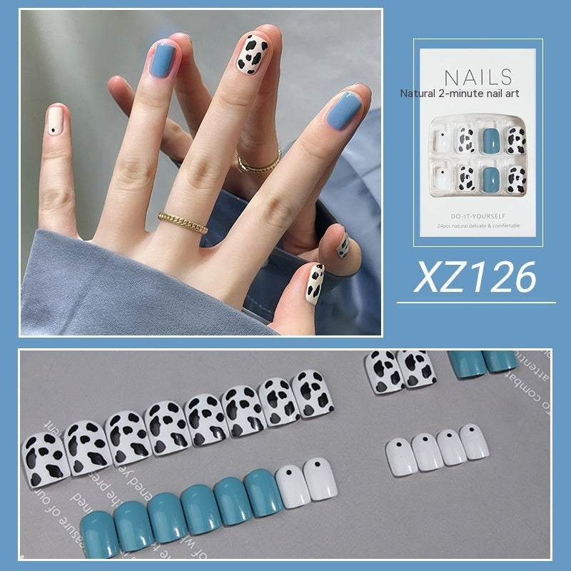 Fake Nail Tip Tulip Patch with Starry Sky and Butterfly Design for Ladies - nail tip tulip patch fake