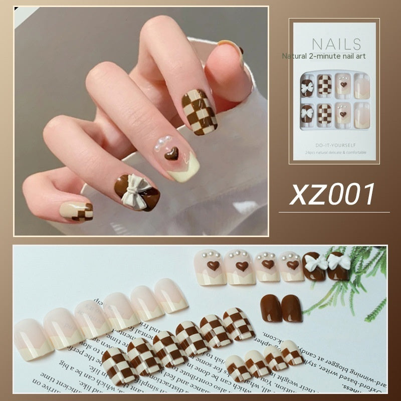 Fake Nail Tip Tulip Patch with Starry Sky and Butterfly Design for Ladies - nail tip tulip patch fake