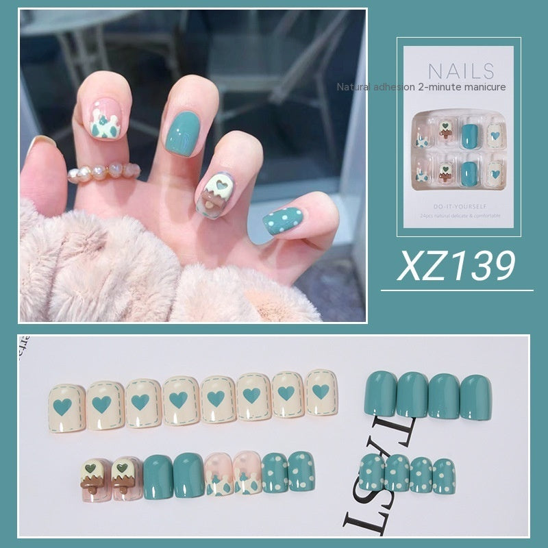Fake Nail Tip Tulip Patch with Starry Sky and Butterfly Design for Ladies - nail tip tulip patch fake