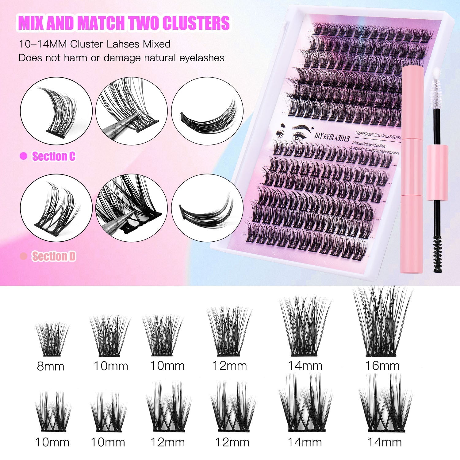 False Eyelash Set With Single Cluster Natural Large Capacity - false eyelash set single cluster natural large
