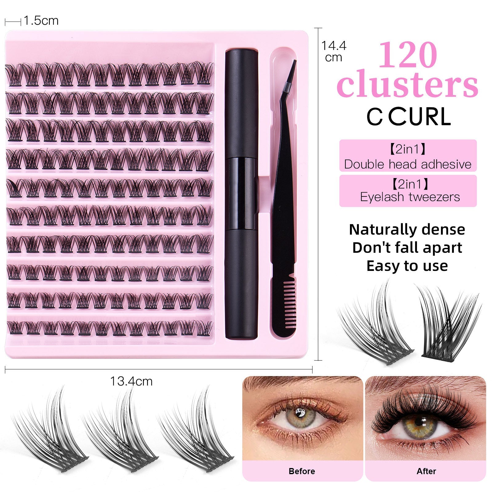 False Eyelash Set With Single Cluster Natural Large Capacity - false eyelash set single cluster natural large
