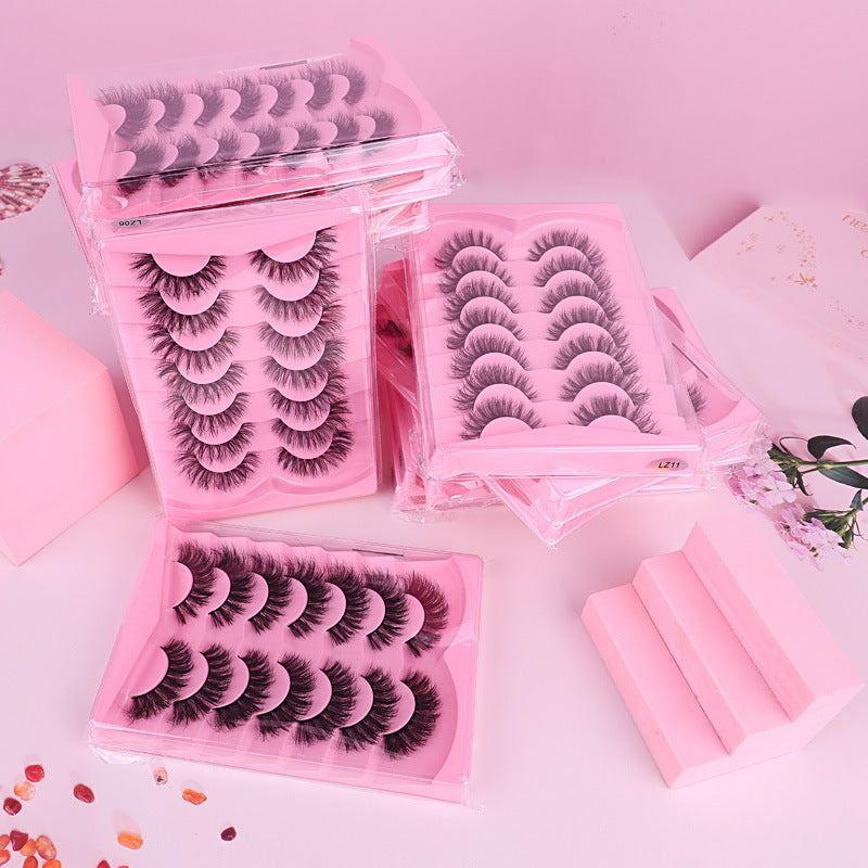 False Eyelashes Set with Thick Lengths for Messy or Fried Hair Looks - Teleplus american fried hair messy false