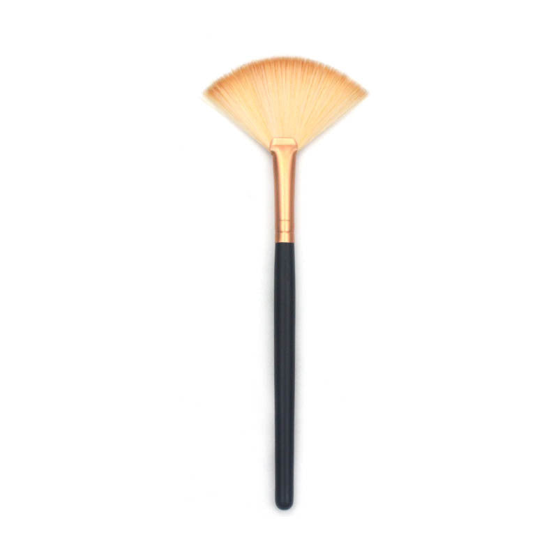 Fan Shaped Beauty Makeup Brush with Wooden Handle for - Teleplus fan shaped beauty makeup brush
