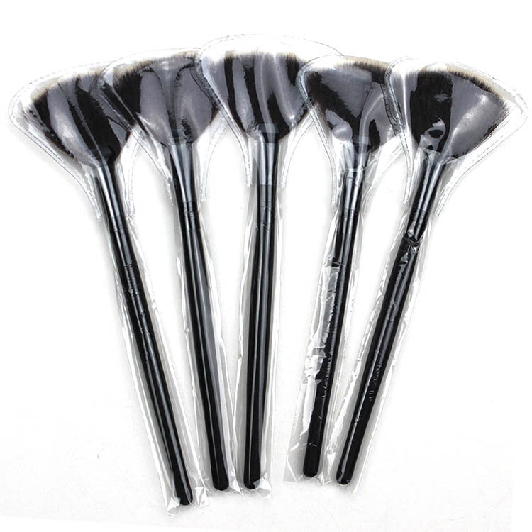 Fan Shaped Beauty Makeup Brush with Wooden Handle for - Teleplus fan shaped beauty makeup brush