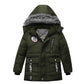 Fashion Boys Thicken Letter Print Hooded Jacket for Kids 3-8 Years - fashion boys thicken letter print