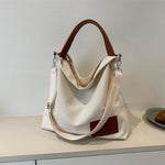 Fashion Canvas Bag with Contrast Colors for Daily and Leisure - fashion canvas bag simple portable leisure